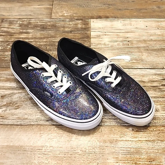 Vans Shoes Vans Classics Black Iridescent Glitter Sneakers Kid Size 4 Womens Size 65 To 7 Poshmark